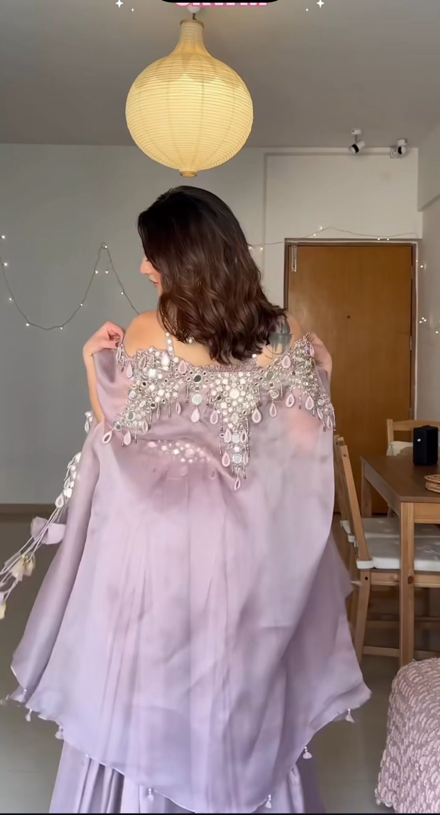 Lavender Luxe Tassel Cape Set