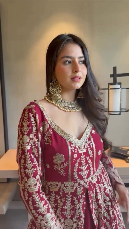 Gulnaz Zari Hot Pink Lehenga