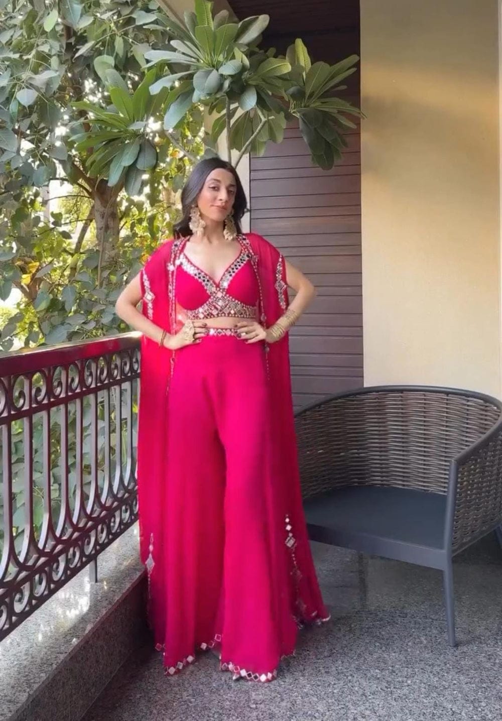 Pink Fuchsia Flair Three Piece Jacket Set