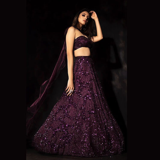 Royal Mist Voilet Lehenga Set