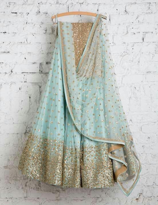 SKY BLUE COLOUR BEAUTIFUL DESIGNER LAHENGA CHOLI