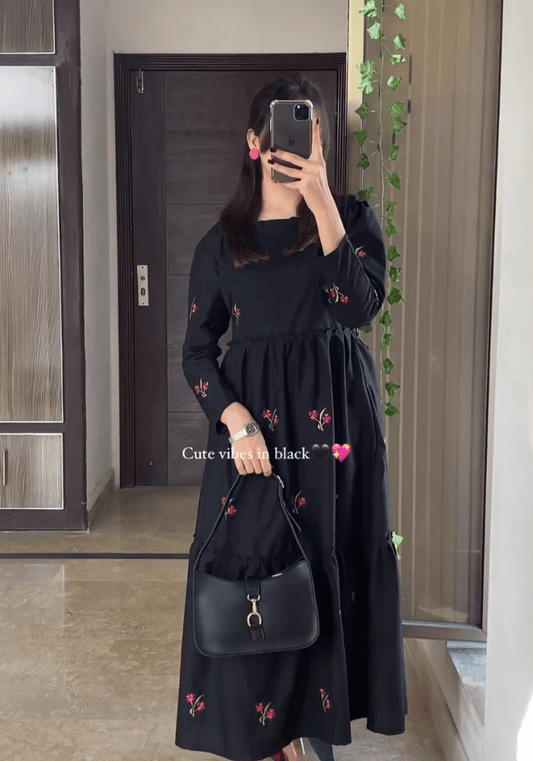 PIB Glace Cotton Midnight Embroidered Majesty