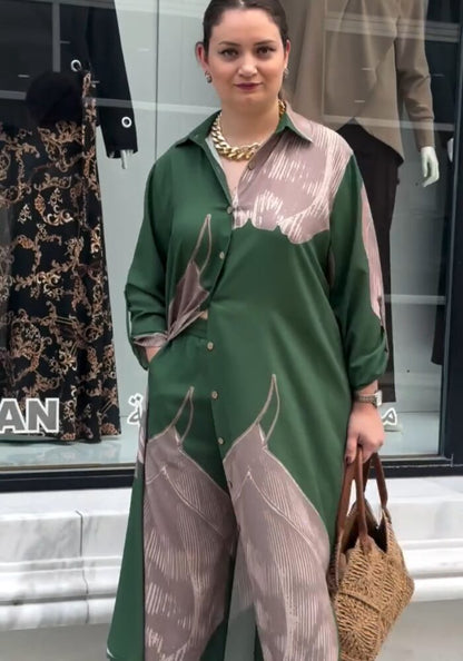 Digital Leaf Charm Premium Co Ord Set