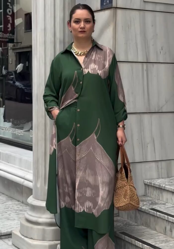 Digital Leaf Charm Premium Co Ord Set