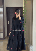 PIB Glace Cotton Midnight Embroidered Majesty