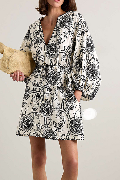Sketch Effect Bold Chic Shirt Dress