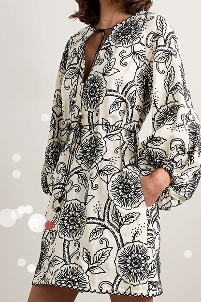 Sketch Effect Bold Chic Shirt Dress