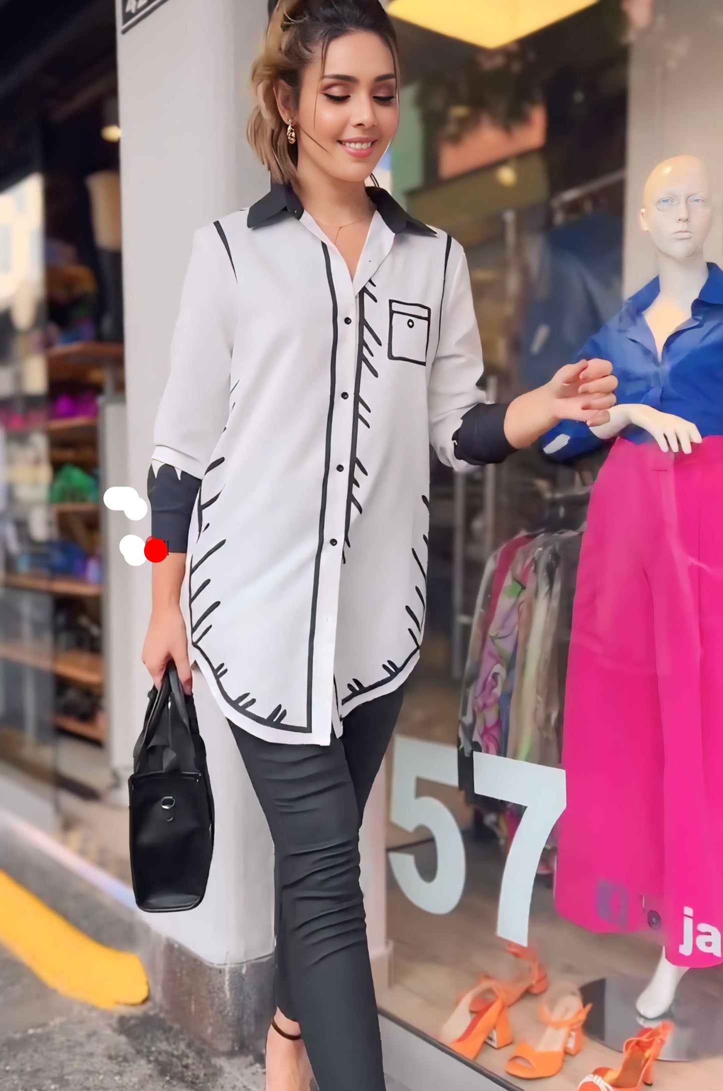 Chic Style White Printed Shirt