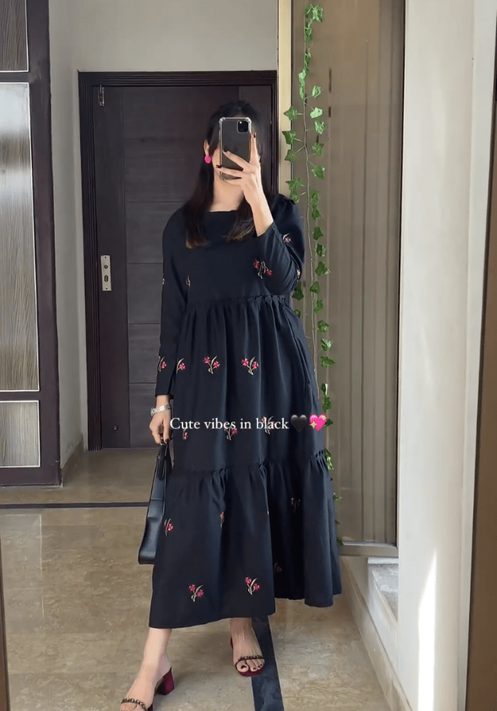 PIB Glace Cotton Midnight Embroidered Majesty