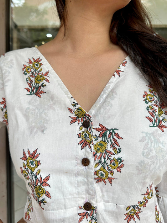 Breezy White Cotton  Dress