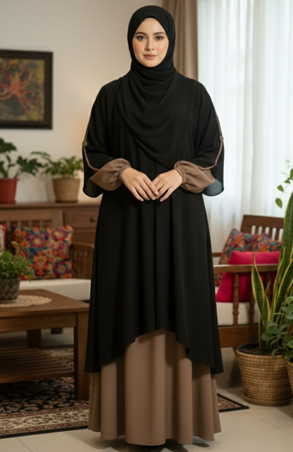 Elegant Two-Tone Modest Kasula