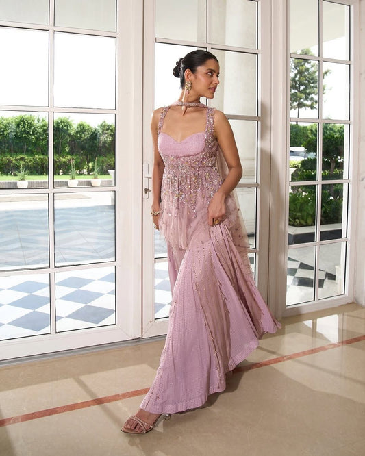 Noore-Glimmer Palazzo Set