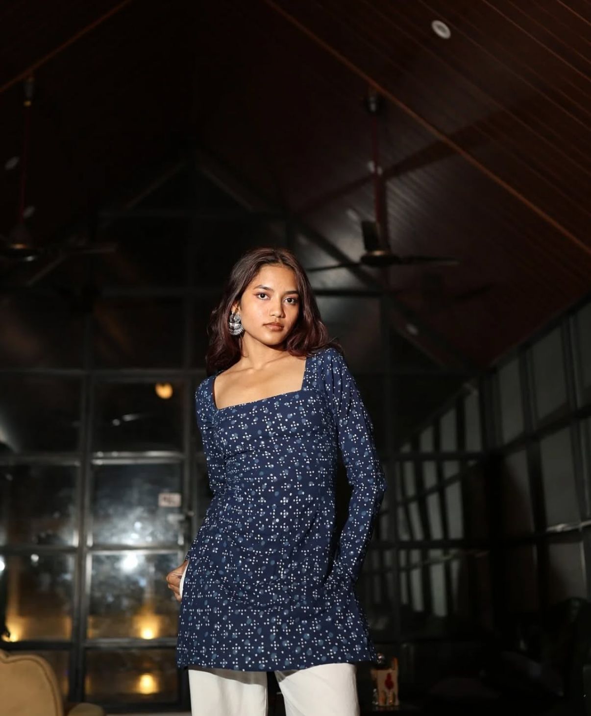 Midnight Indigo Jodha Kurti