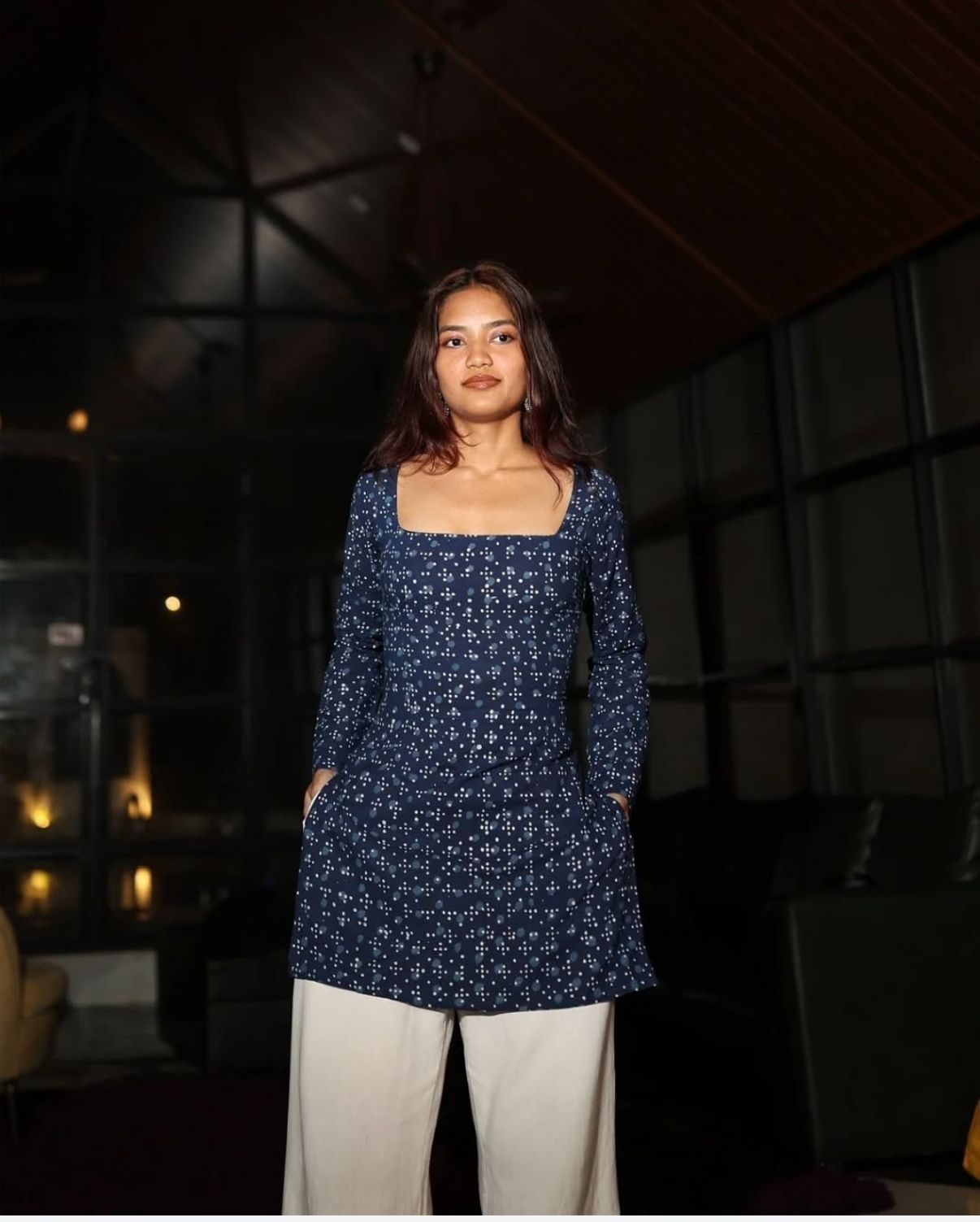 Midnight Indigo Jodha Kurti