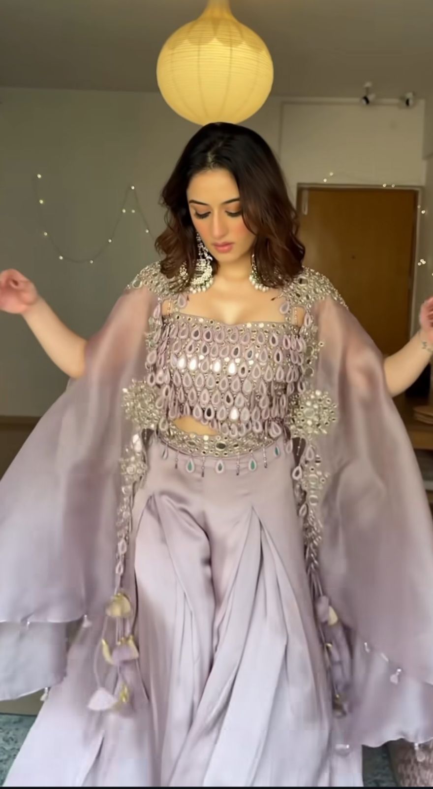 Lavender Luxe Tassel Cape Set