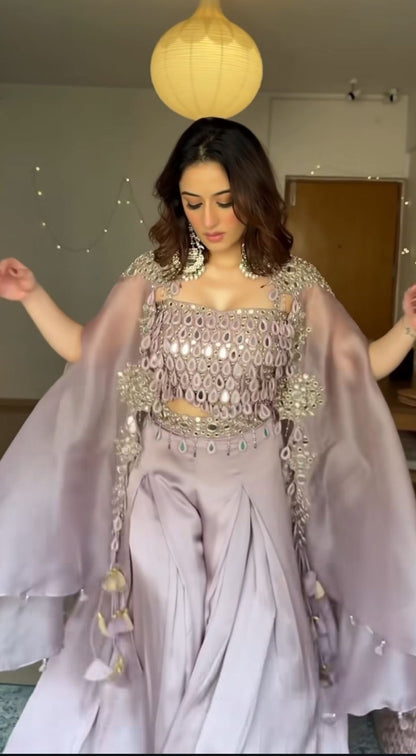 Lavender Luxe Tassel Cape Set