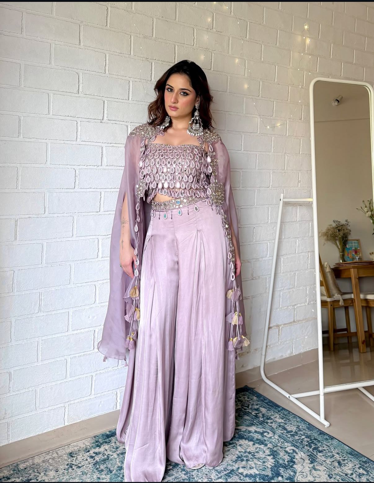 Lavender Luxe Tassel Cape Set