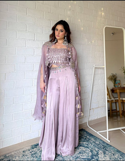 Lavender Luxe Tassel Cape Set