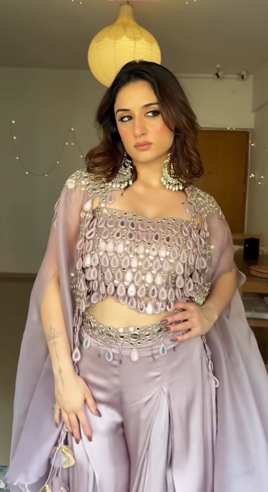 Lavender Luxe Tassel Cape Set