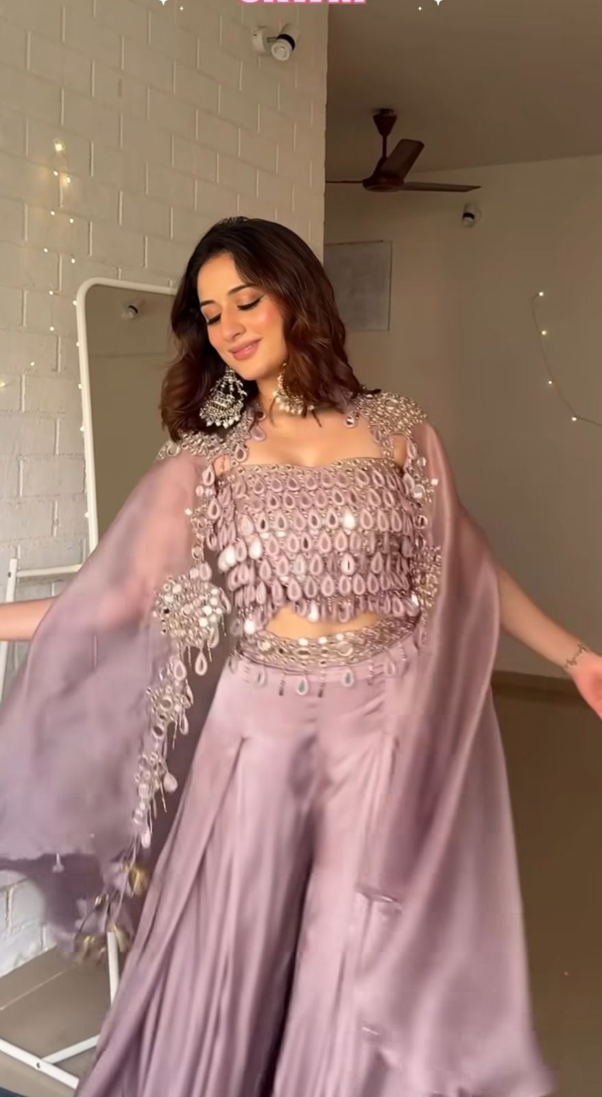 Lavender Luxe Tassel Cape Set