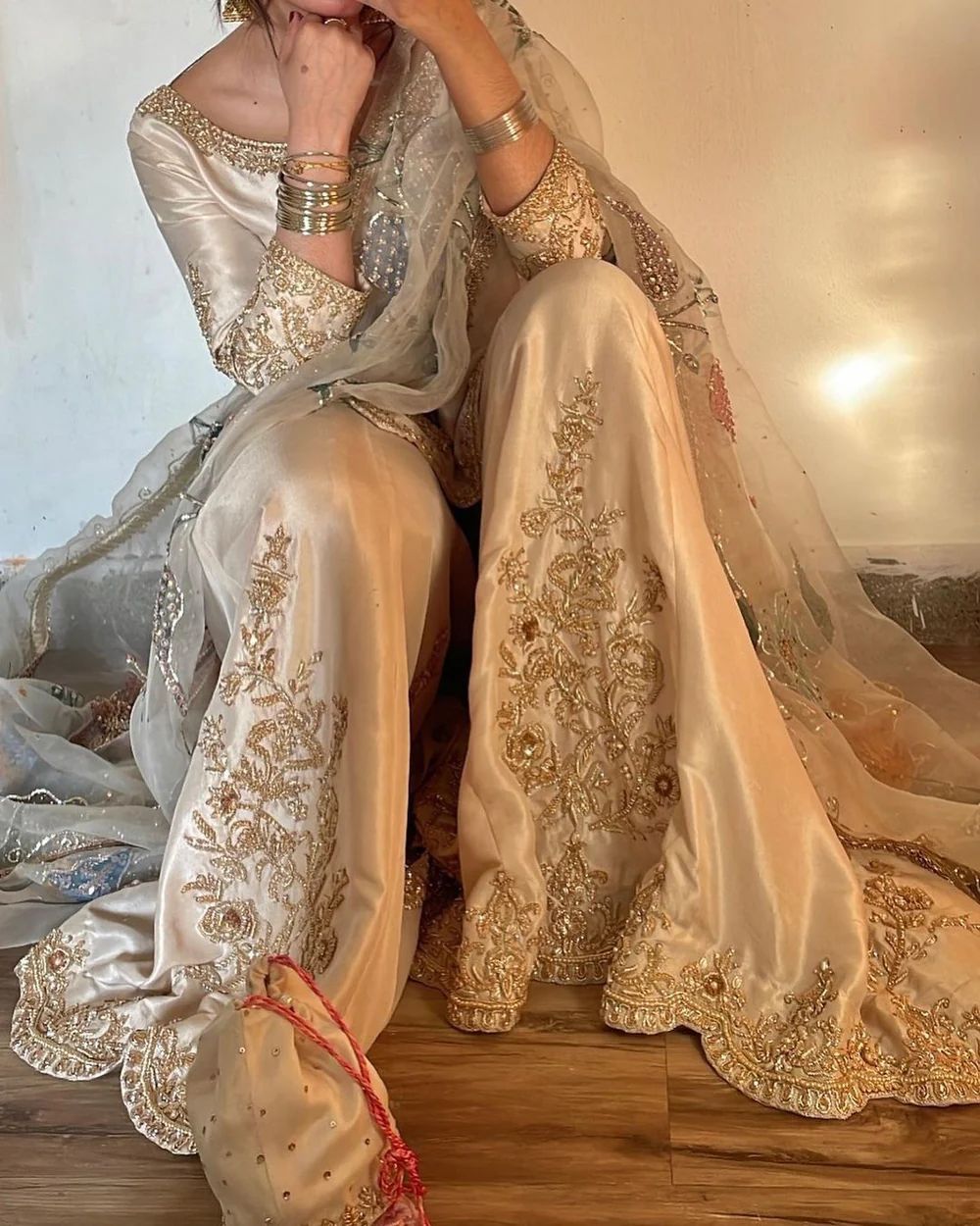 Nazneen Ivory Sharara Set