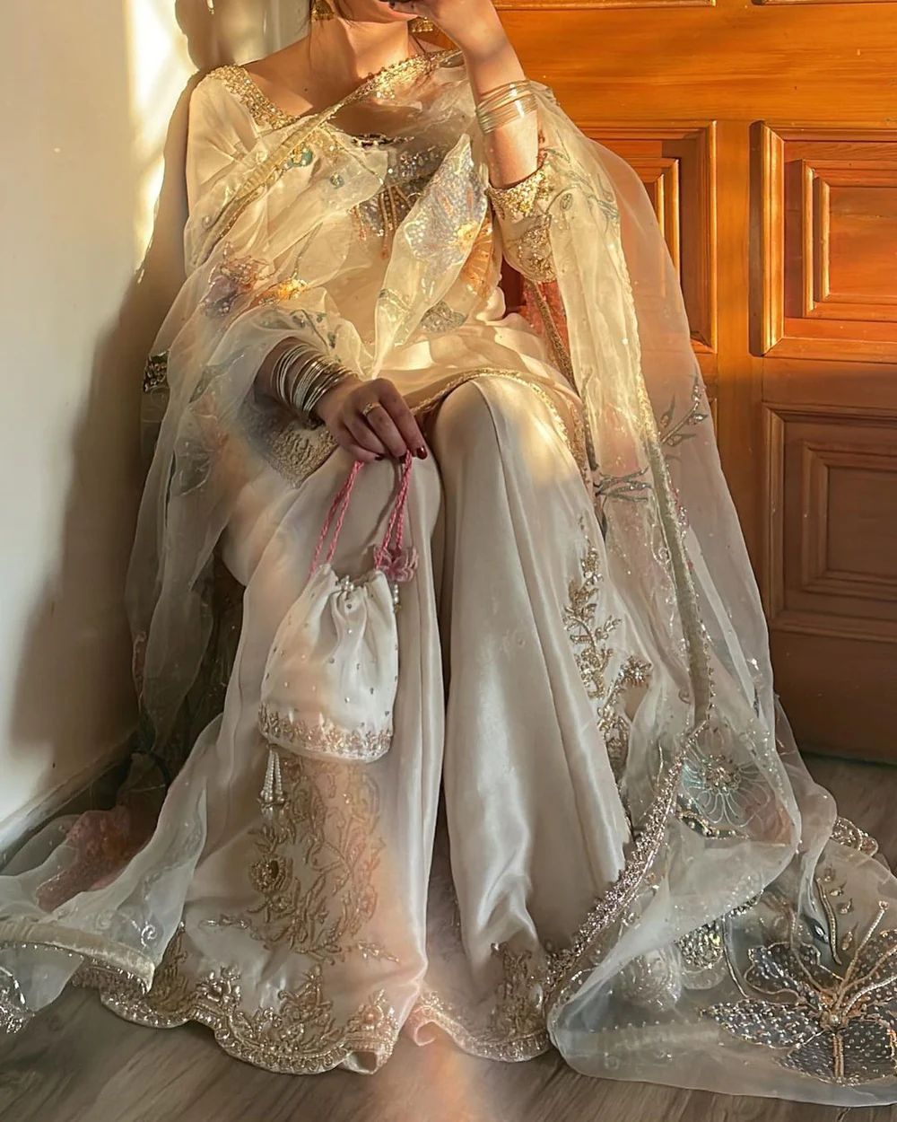 Nazneen Ivory Sharara Set