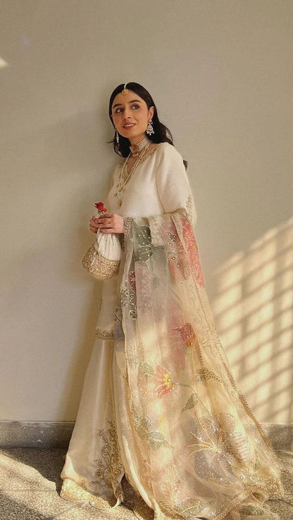 Nazneen Ivory Sharara Set