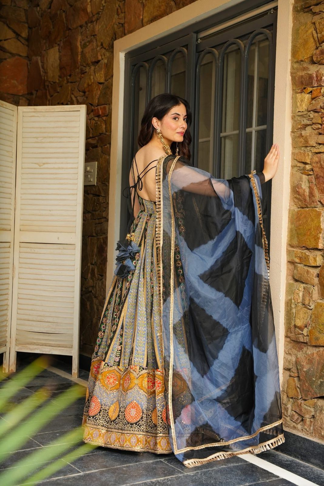 Azraq Elegance Anarkali