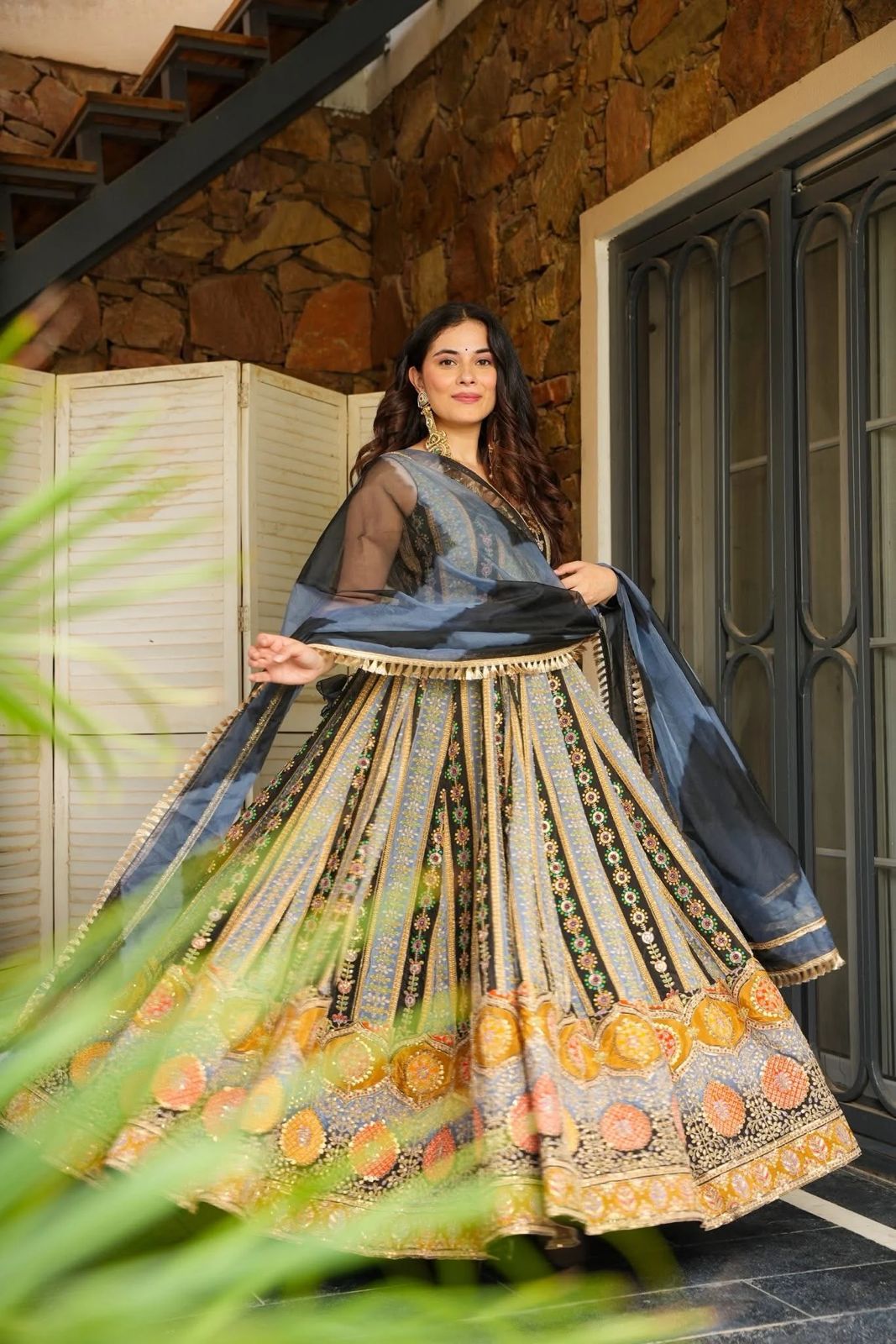 Azraq Elegance Anarkali
