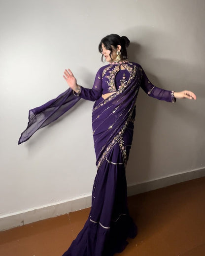 Mehr-E-Zaib Saree Ensemble