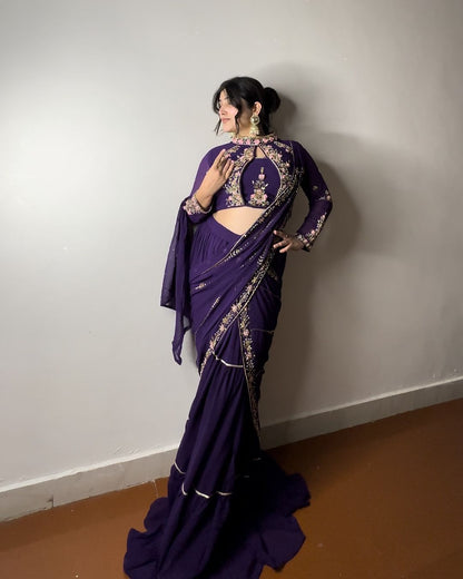 Mehr-E-Zaib Saree Ensemble