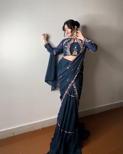 Mehr-E-Zaib Saree Ensemble