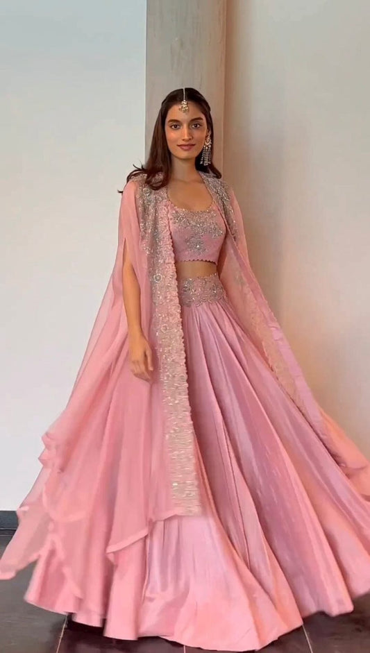 Veloura Shrug Style Lehenga Suit