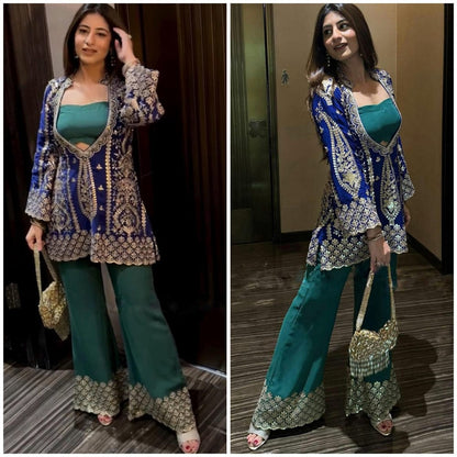 Desi Fusion Jacket Suit Set