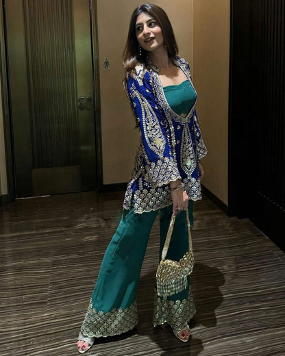 Desi Fusion Jacket Suit Set