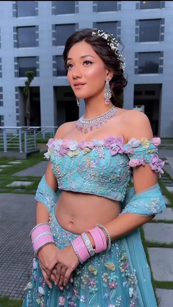 Blushing Bloom Floral Lehenga Set