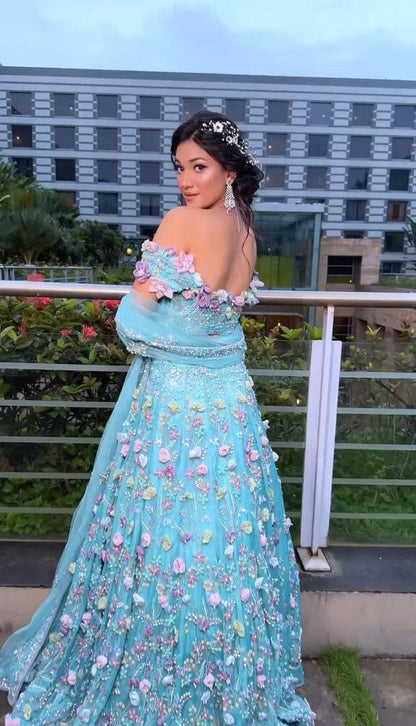 Blushing Bloom Floral Lehenga Set