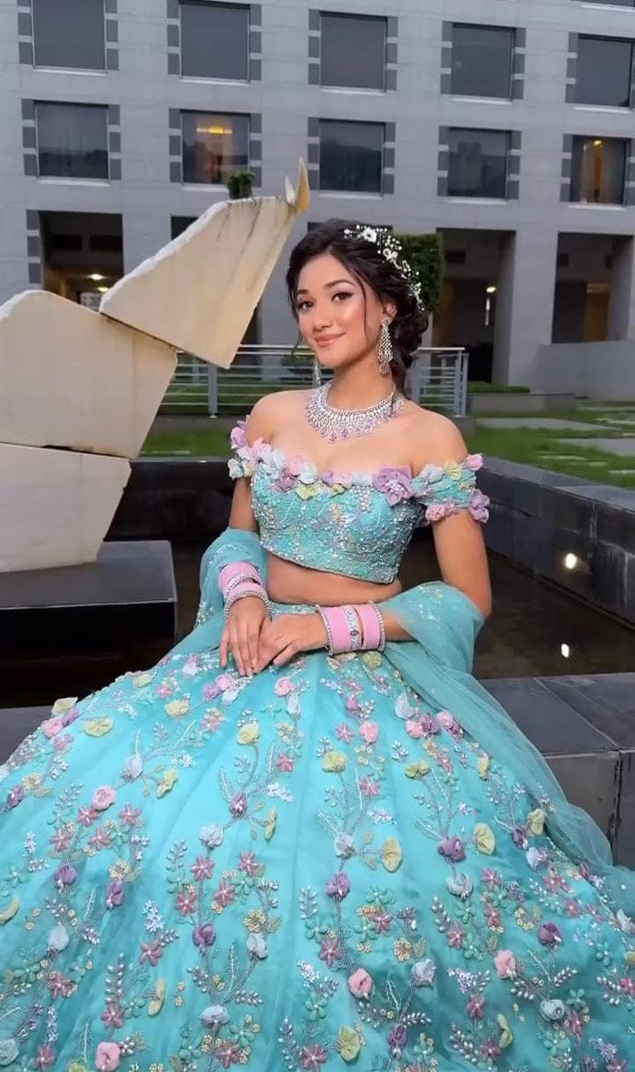 Blushing Bloom Floral Lehenga Set