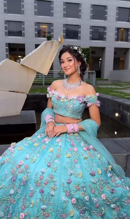 Blushing Bloom Floral Lehenga Set