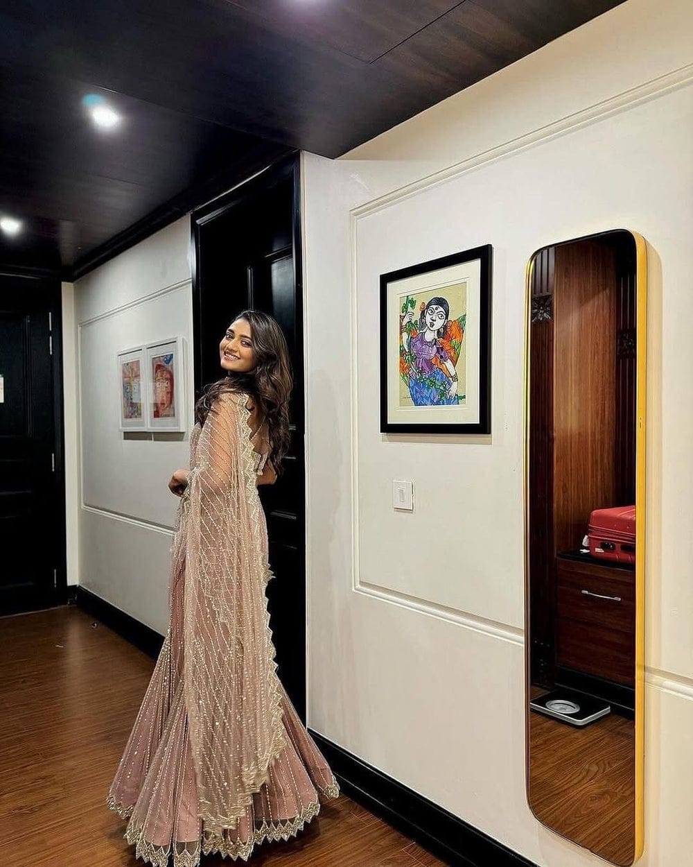 Champagne & Sequin Glimmer Lehenga Saree