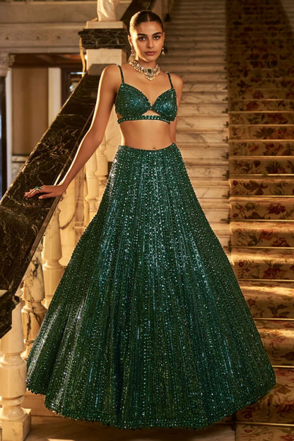 Royal Emerald Radiance Lehenga