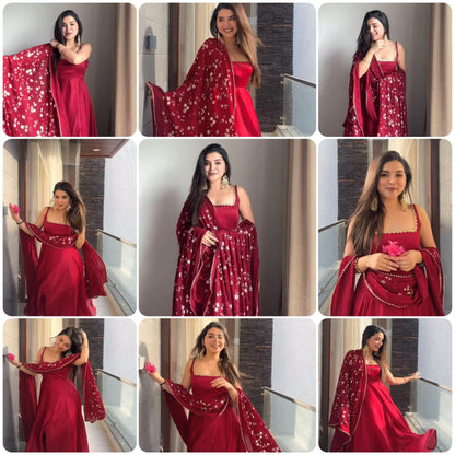 Zarmin Wine Glow Anarkali Suit