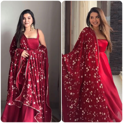 Zarmin Wine Glow Anarkali Suit