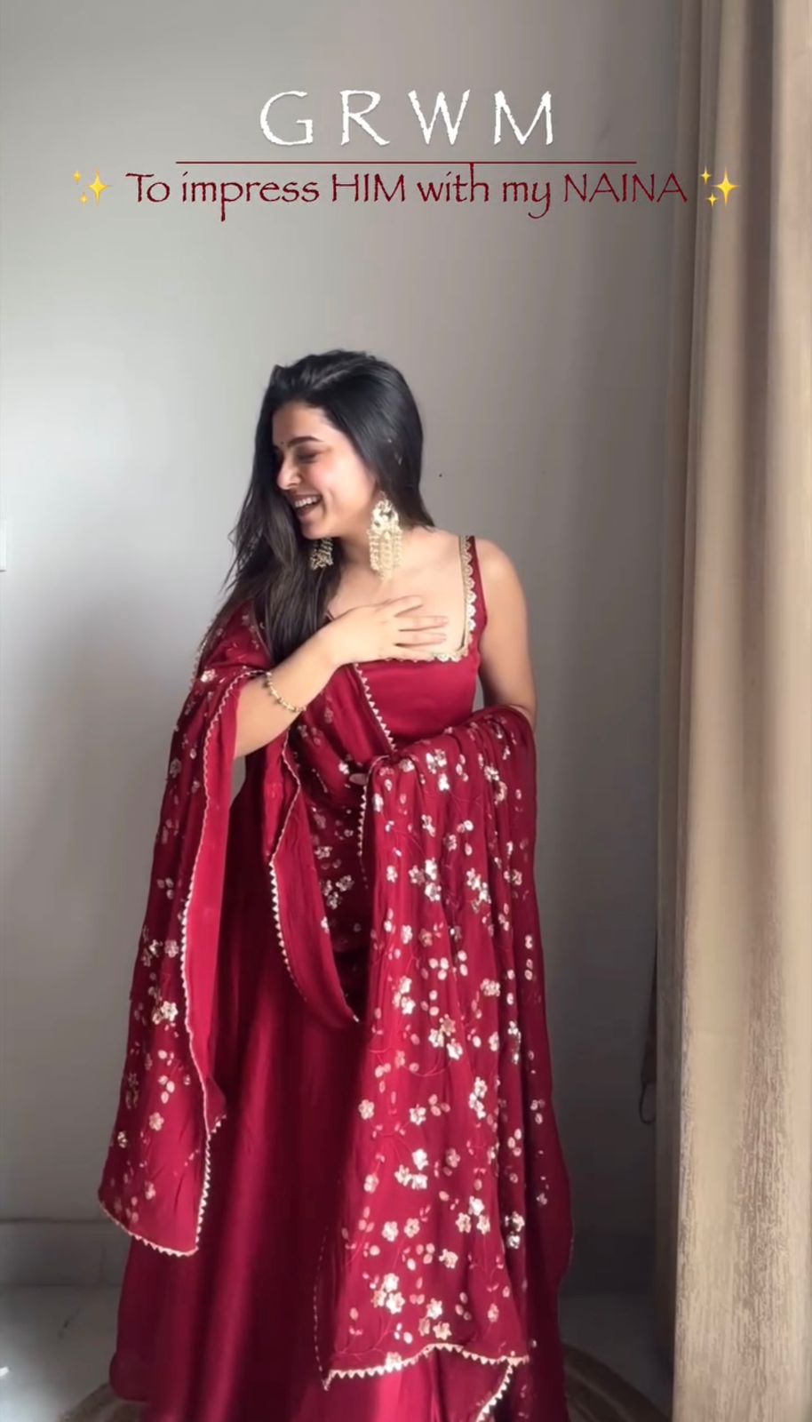 Zarmin Wine Glow Anarkali Suit