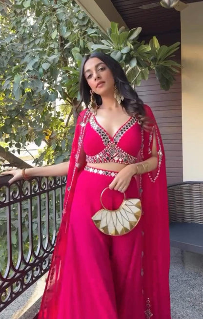 Pink Fuchsia Flair Three Piece Jacket Set