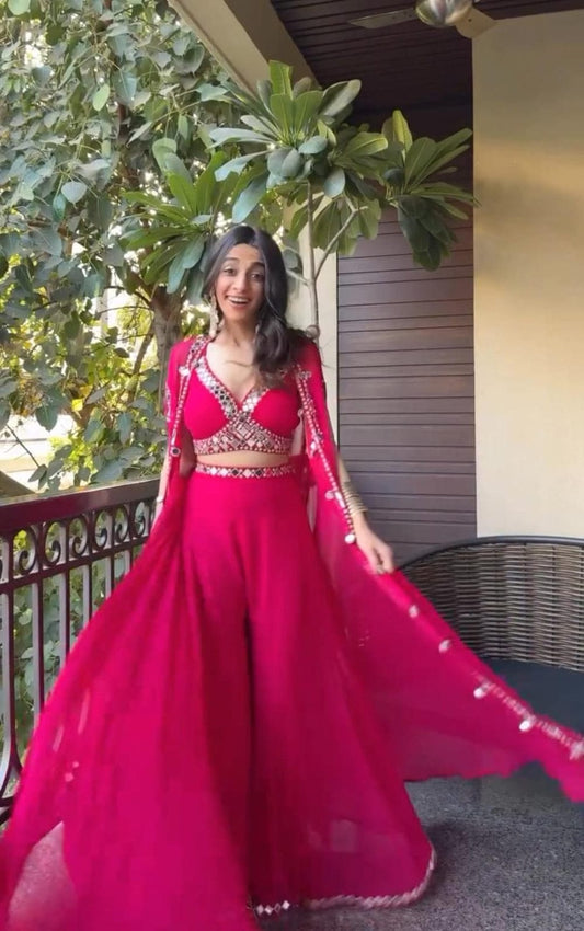 Pink Fuchsia Flair Three Piece Jacket Set