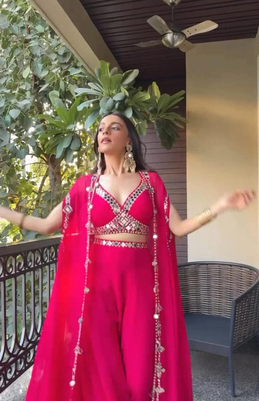 Pink Fuchsia Flair Three Piece Jacket Set