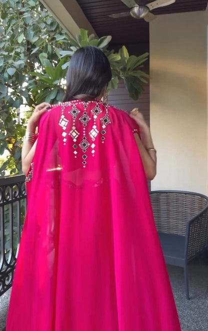 Pink Fuchsia Flair Three Piece Jacket Set