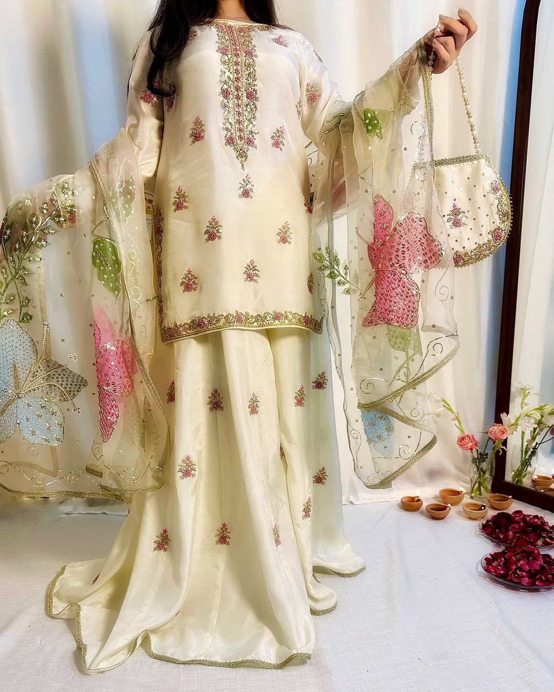 Ivory Elegance Dream Sharara Set