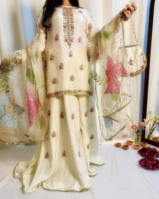 Ivory Elegance Dream Sharara Set